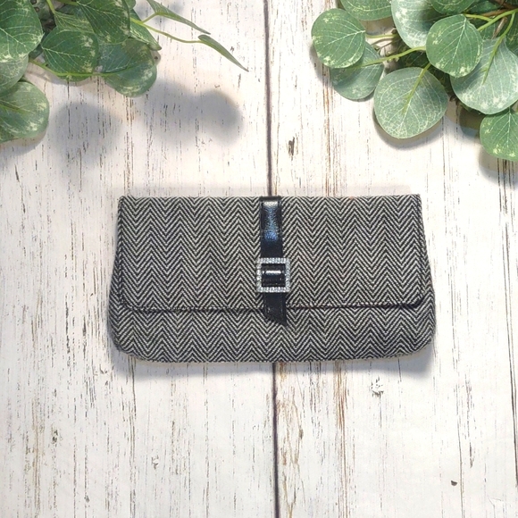 Lancome Handbags - Lancome Herringbone Tweed Clutch